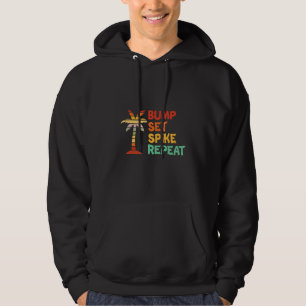 Retro Zomer Bump Set Spike Herhaal Beachvolleybal Hoodie