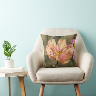 Retro Zomer Cosmea Bloesems Verjaardag Kussen