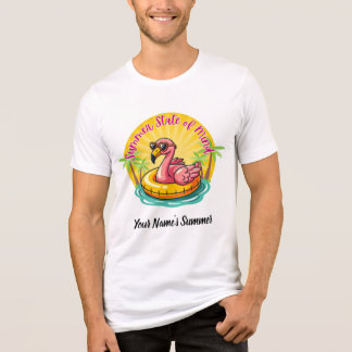 Retro Zomer Flamingo Zwembad Feest - Zomer Staat v Tri-Blend Shirt