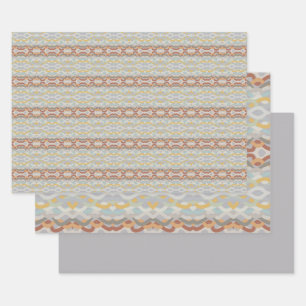 Retro Zomer Geometrische Kleurblok Patroon Ontwerp Inpakpapier Vel