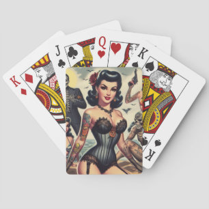 Retro Zomer Gotische Pin-up Pokerkaarten