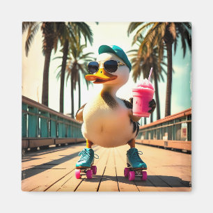 Retro Zomer Grappige Roller Eend Magneet