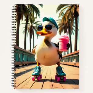 Retro Zomer Grappige Roller Eend Notitieboek