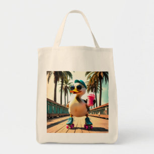 Retro Zomer Grappige Roller Eend Tote Bag