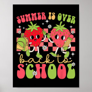 Retro zomer is voorbij terug naar school Schattige Poster