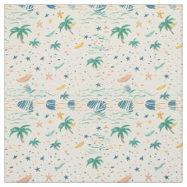 Retro Zomer Oceaan Patroon Stof