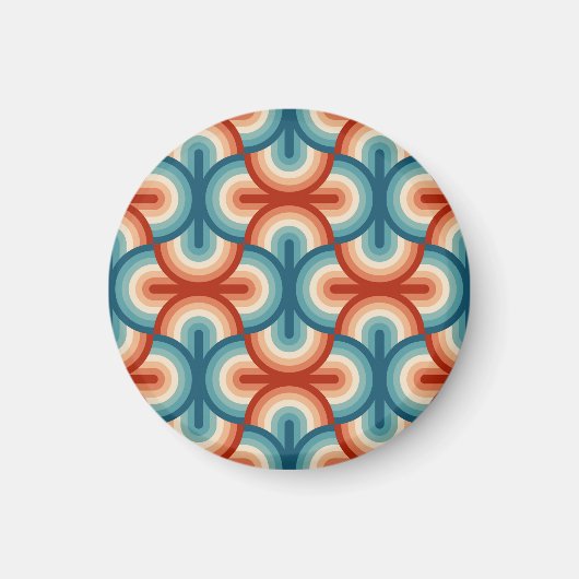 Retro zomer regenboog strepen patroon magneet (Voorkant)