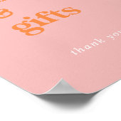 Retro Zomer Roze en Sinaasappel Kaarten en Geschen Poster (Hoek)