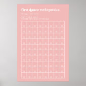 Retro zomer roze trouw eerste dans sweepstake poster (Voorkant)