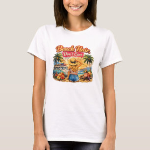 Retro Zomer Strand Vibes - Strandhaar, Geen Zorg T-shirt