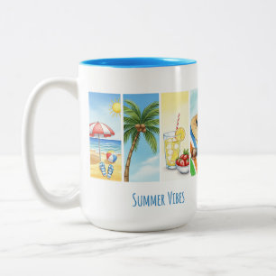 Retro Zomer Strand Vibes Sublimatie Mok – Vintage