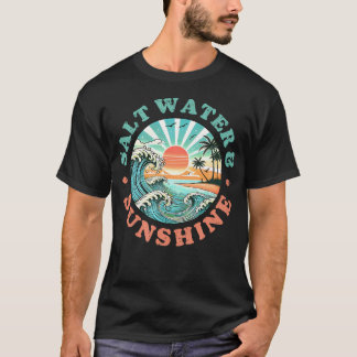 Retro Zomer Strand Vibeszout Water T-shirt
