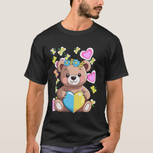 Retro Zomer Tijd Kinderen Teddybeer Hart Hart T-shirt