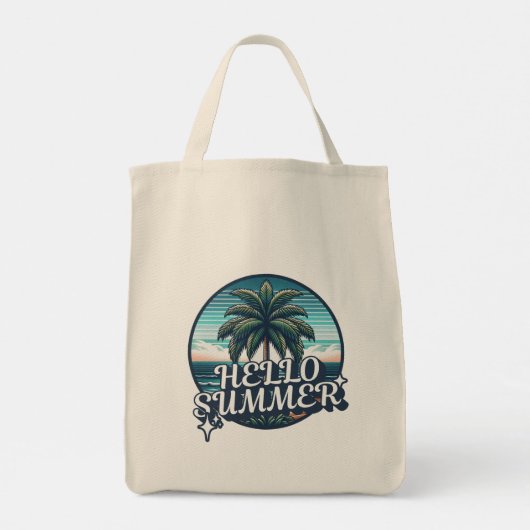 Retro zomer tote bag (Achterkant)
