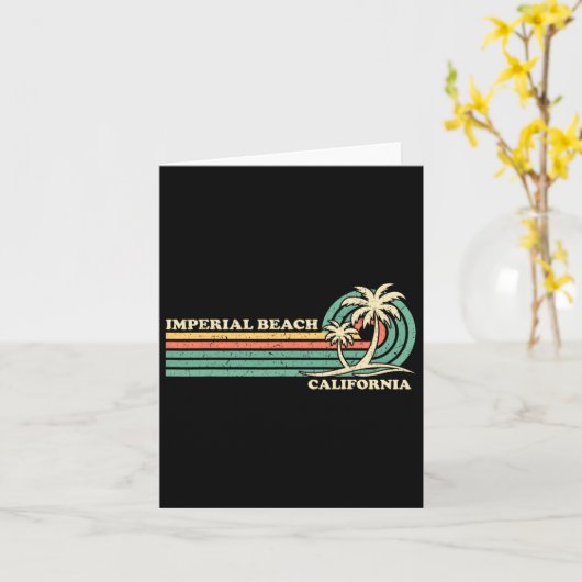 Retro Zomer Vakantie Californië Keizerlijk Kaart (Gele Bloem)