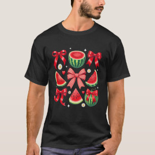 Retro Zomer Vibes Watermeloen Coquette Zomer Fruit T-shirt