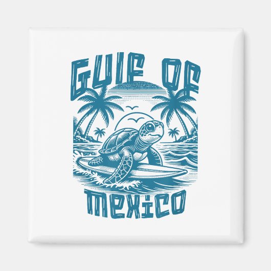 Retro Zomergolf van Mexico voor altijd Turtle Beac Magneet (Voorkant)