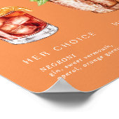 Retro Zomerse Sinaasappel Trouwhandtekening Drinke Poster (Hoek)