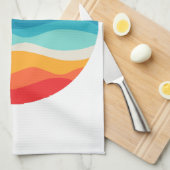 Retro Zomertijd Strand Dolfijn Theedoek (Quarter Fold)