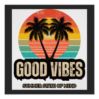 Retro zomervibes perfect poster