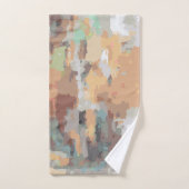 Retro zomervibes stoffig sinaasappel, taupe, aards bad handdoek (Handdoek)