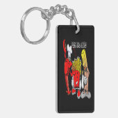 Retro Zomervis en chips Sleutelhanger (Voorkant Links)