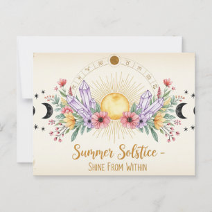 retro zomerzonnewende briefkaart