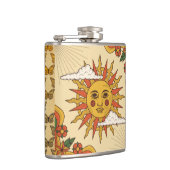 Retro Zon en Vlinders Heupkolf Heupfles (Rechts)