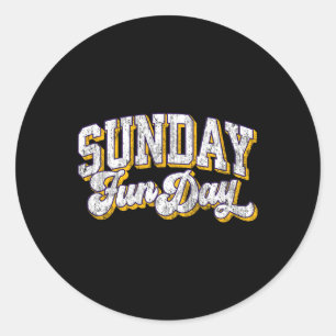 Retro zondag pret Minnesota voetbal retro plezier Ronde Sticker
