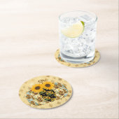 Retro  Zonnebloem Pompoen Papier Onderzetters (Insitu)