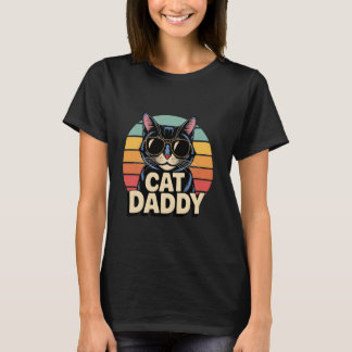 Retro zonnebril Cat Daddy Cat vader Vaderdag T-shirt