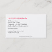 Retro zonnebril haar en schoonheid make-up visitekaartje (Achterkant)