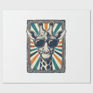 Retro zonnebril met giraffe cadeaupapier