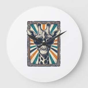 Retro zonnebril met giraffe grote klok