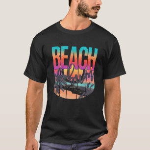 Retro zonnepalmbomen Beach Lopard T-shirt