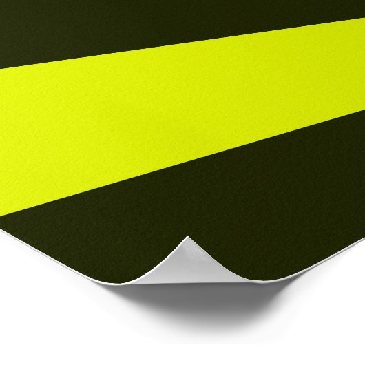 Retro zonnestralen burst zonsondergang zwart geel poster (Hoek)