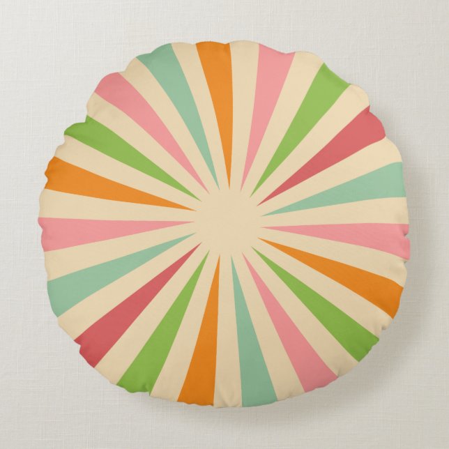 Retro  zonnestralen rond kussen (Voorkant)