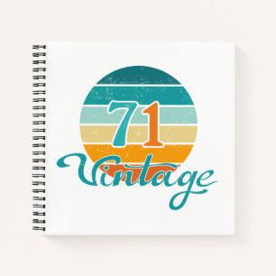 Retro Zonsondergang 71 Vintage Vervuild Notitieboek