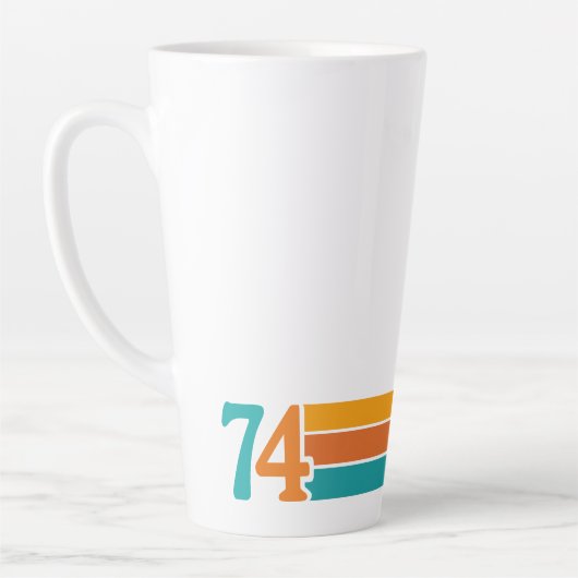 Retro Zonsondergang 74 Latte Mok (Links)