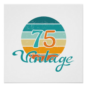 Retro Zonsondergang 75 Vintage Vervuild Perfect Poster