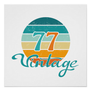 Retro Zonsondergang 77 Vintage Vervuild Perfect Poster