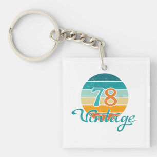Retro Zonsondergang 78 Vintage Vervuild Sleutelhanger
