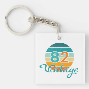 Retro Zonsondergang 82 Vintage Vervuild Sleutelhanger
