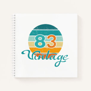 Retro Zonsondergang 83 Vintage Vervuild Notitieboek