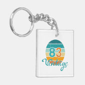 Retro Zonsondergang 83 Vintage Vervuild Sleutelhanger (Voorkant Links)