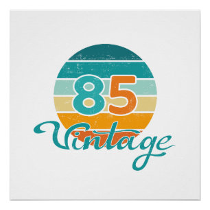 Retro Zonsondergang 85 Vintage Vervuild Perfect Poster