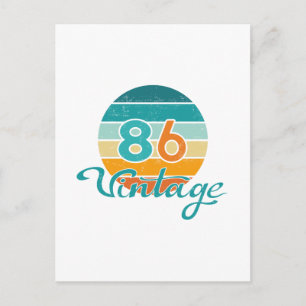 Retro Zonsondergang 86 Vintage Vervuild Briefkaart