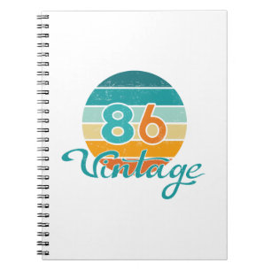 Retro Zonsondergang 86 Vintage Vervuild Notitieboek