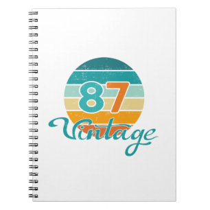 Retro Zonsondergang 87 Vintage Vervuild Notitieboek