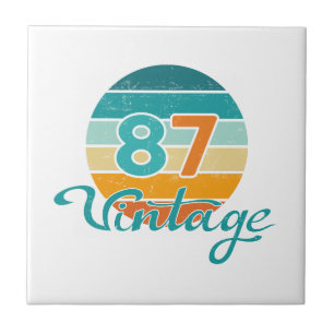 Retro Zonsondergang 87 Vintage Vervuild Tegeltje